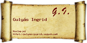 Gulyás Ingrid névjegykártya